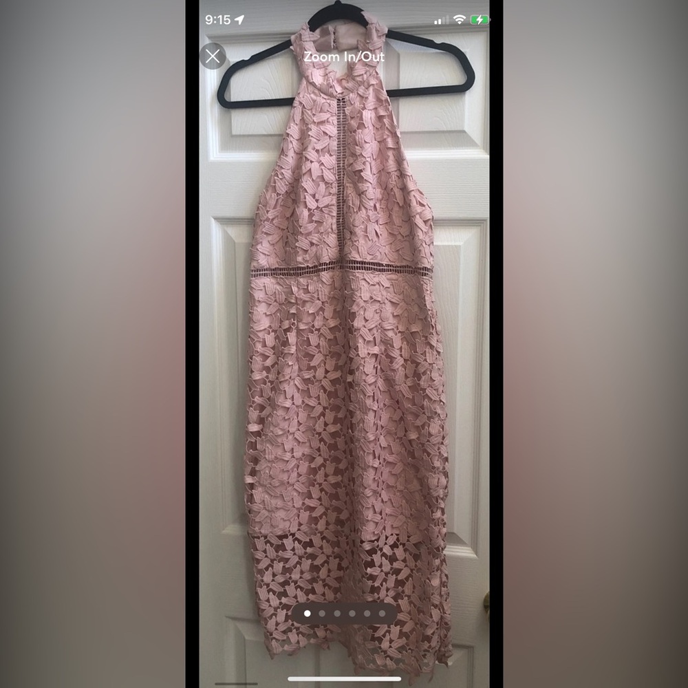 Bardot Pink Ruched Embellished Midi Dress
